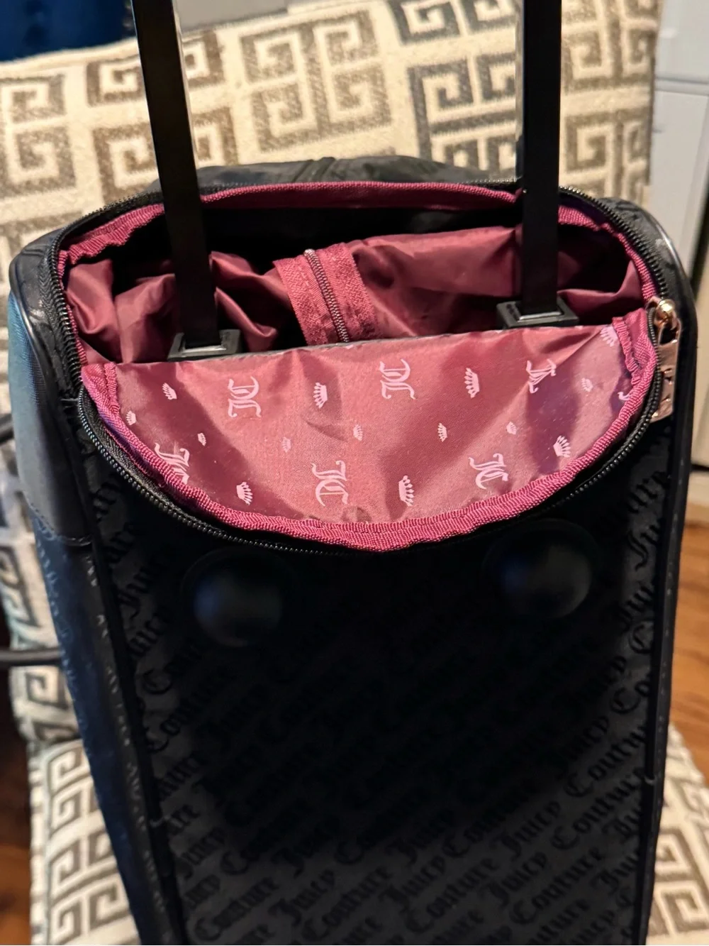Juicy Couture Black Logo Jacquard Duffel
